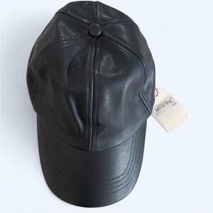 Open Edit Black Leather Hat